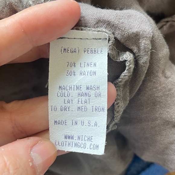 Niche‎ Nilgun Derman Taupe Tan
Checkered Gingham Linen Lightweight Dress XL - Picture 4 of 6